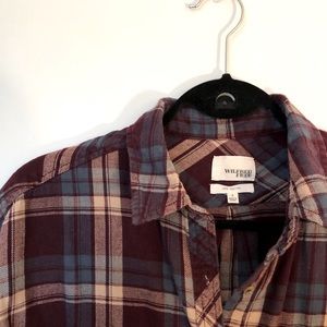 Wilfred Free Plaid Dropsleeve Button Up Short